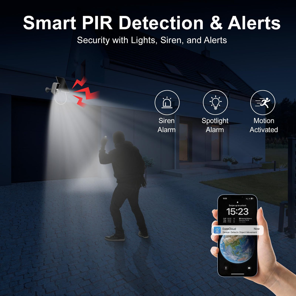 Solar Wireless Security Camera System With 7" Touchscreen