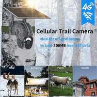 HCXVIEW 4G LTE Cellular Trail Camera Outdoor,2K HuntingGame Camera Solar Powered with 360° Pan Tilt,Color Night Vision Live View,Smart Motion Alert,IP66 Waterproof for Wild Monitoring & Security