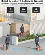 4K PTZ Security Camera Outdoor with 50X Optical Zoom, High-Speed 360° Pan & 90° Tilt, 8MP WiFi Camera with 1200FT IR Night Vision, Auto Tracking, Person/Vehicle/Pet Detection, RTSP