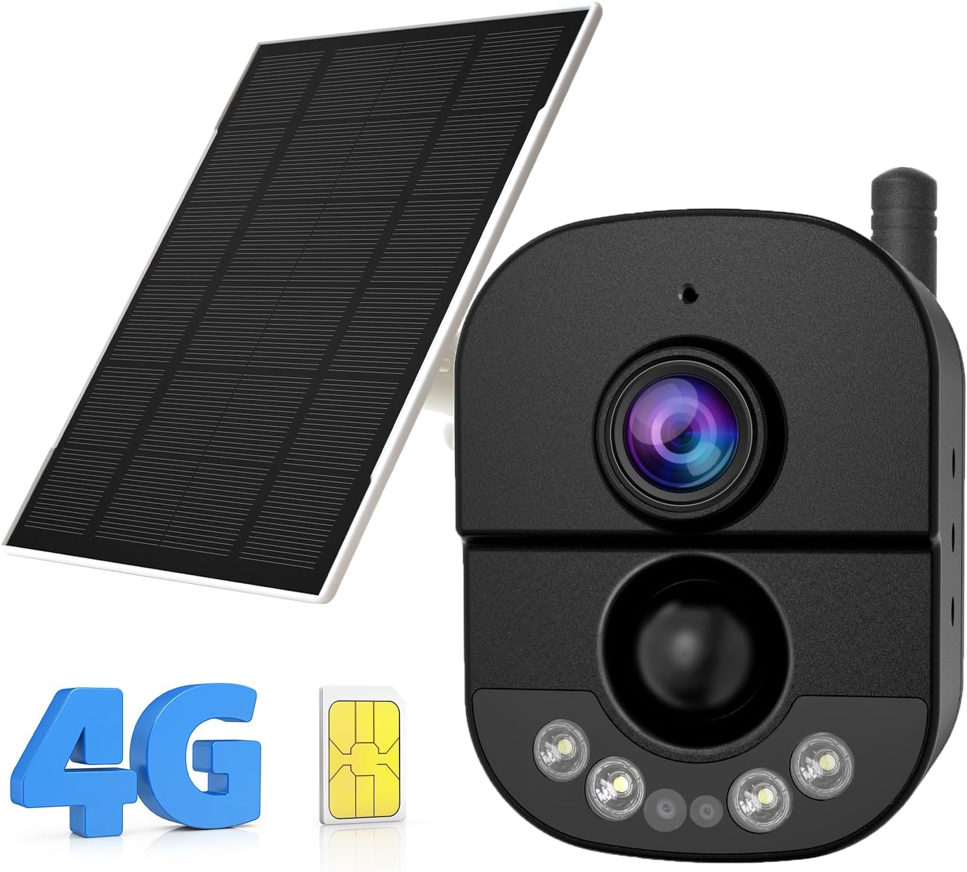 HXVIEW 4G LTE No WiFi Security Camera with SIM Card, 3MP Solar