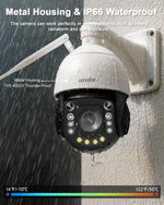 4K PTZ Security Camera Outdoor with 50X Optical Zoom, High-Speed 360° Pan & 90° Tilt, 8MP WiFi Camera with 1200FT IR Night Vision, Auto Tracking, Person/Vehicle/Pet Detection, RTSP