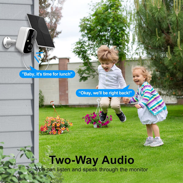 Solar Camera Outdoor Wireless, 4MP WiFi Battery Powered Security Camera with PIR Motion Detection, Floodlight Color Night Vision, 2-Way Audio, Compatible with Alexa