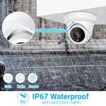 8MP 4K PoE IP Camera, 8 megapixel Security Outdoor Camera, Dome Turret surveillance Camera Audio, AI Human Detection, 100FT Night Vision, IP67 Weatherproof, Compatible Hikvision H.265/H.264 NVR