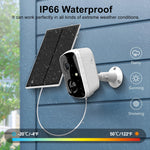 Solar Camera Outdoor Wireless, 4MP WiFi Battery Powered Security Camera with PIR Motion Detection, Floodlight Color Night Vision, 2-Way Audio, Compatible with Alexa