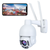 Telecamera di sicurezza WiFi PTZ da 5 MP Zoom ottico 5X esterno Telecamera IP Super HD Supporto visione notturna 200FT, ONVIF, Allarme rilevamento movimento umanoide, Localizzazione automatica, Audio bidirezionale, Impermeabile IP66, Scheda SD da 128 GB