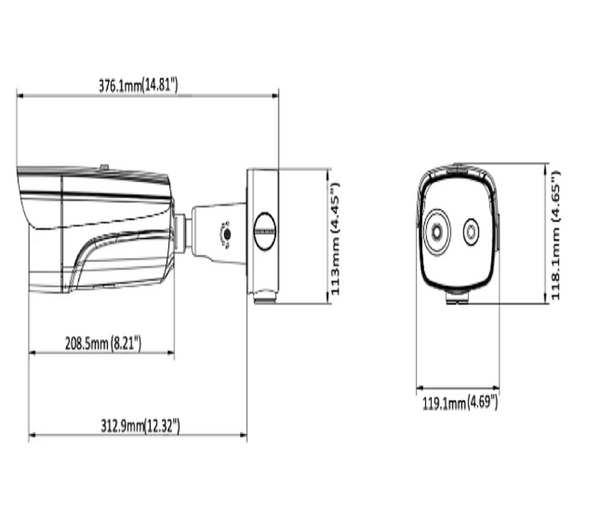 Hikvision DS-2TD2637B-10/P 4mm 4MP thermal imaging temperature screening network bullet camera can be widely used in customs, airports, schools and hospitals for quarantine and isolation
