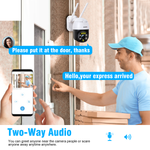 2K 4MP Security Camera Outdoor PTZ WiFi Camera with Automatic Tracking & 30M Color Night Vision, 2560 × 1440P Wireless IP Dome Camera, Two-Way Audio, IP66 Waterproof, Supports SD Card