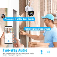 2K 4MP Security Camera Outdoor PTZ WiFi Camera with Automatic Tracking & 30M Color Night Vision, 2560 × 1440P Wireless IP Dome Camera, Two-Way Audio, IP66 Waterproof, Supports SD Card
