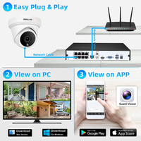 BOLLNG 8 Channel 4K PoE Security Camera System, 8MP 8CH H.265 NVR with 4TB HDD, 8pcs 4K Outdoor PoE IP Dome Cameras, AI Human Detection, 24/7 Video Audio Recording, 8-CH Simultaneous Replay