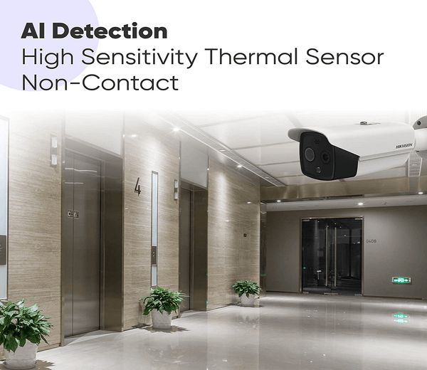 Hikvision DS-2TD2617B-6/PA 6mm 50 fps body temperature screening thermal imaging bullet camera indoor and outdoor thermal and optical network bullet surveillance camera, UL certification (white)