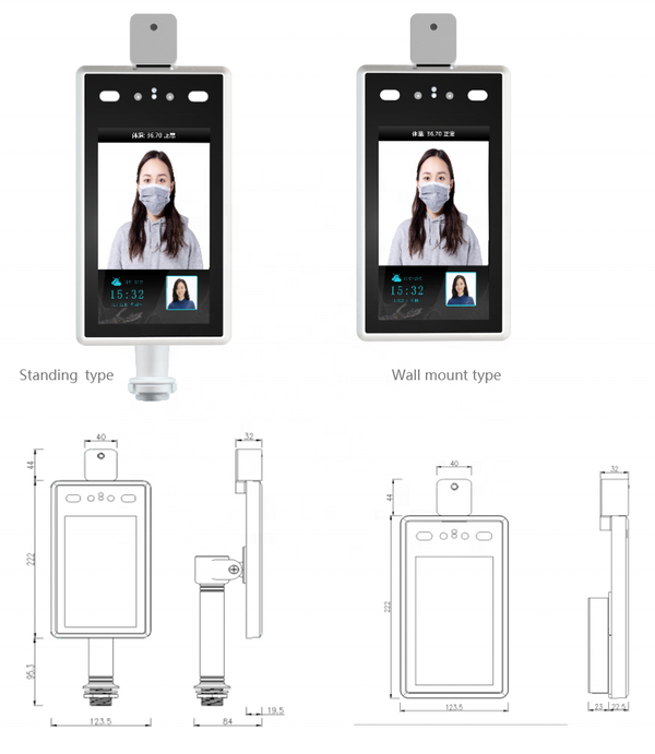 Infrared thermal Face recognition human Body Temperature measurement camera system