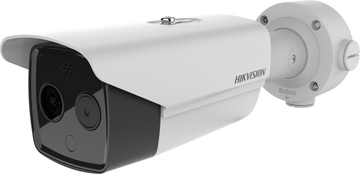 Telecamera bullet bispettrale Hikvision DS-2TD2636B-15/P per screening della temperatura, 4MP, 6MM, precisione +/- 0,5C, modulo di raffreddamento ad alta sensibilità, con risoluzione 384 x 288