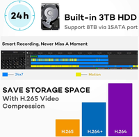 BOLLNG 5MP PoE-Überwachungskamerasystem, 3 TB Festplatte, (8) kabelgebundene 5MP Outdoor-PoE-IP-Kameras mit Weitwinkel, 8CH 5MP H.265 NVR, 24/7 Video- und Audioaufzeichnung, 8 Kanäle gleichzeitige Wiedergabe 