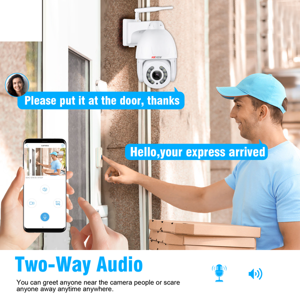 PTZ Security Camera Outdoor 5MP WiFi Wireless Spotlight Camera 5X Optical Zoom IP Camera Support Color Night Vision Auto Tracking Human Detection 2-Way Audio IP66 Waterproof